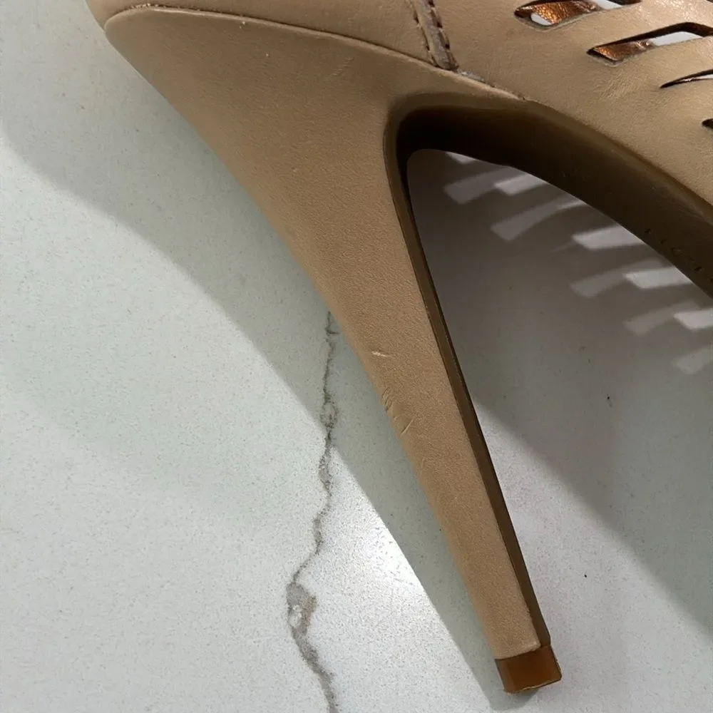 BCBGeneration Women's Elba Mojave Vachetta Beige Tan Stiletto Heels Aztec 8B